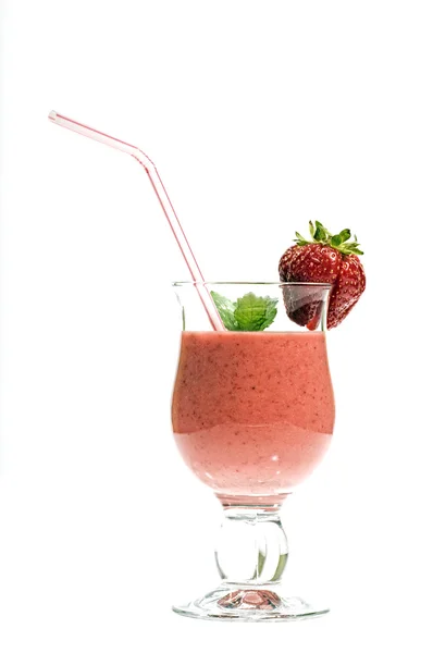 Smoothie with fresh strawberry — Stock Photo, Image