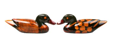 Isolated two ducks face to face clipart