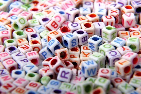 Ladrillos de juguete con letras — Foto de Stock