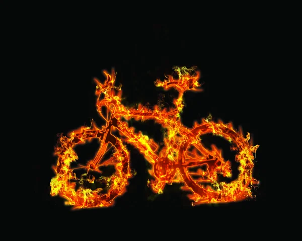 Brandende fiets — Stockfoto