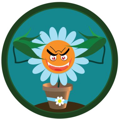 Sticker chamomile. 6 clipart