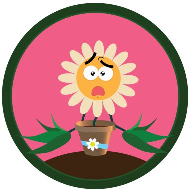 Sticker chamomile. 2 clipart