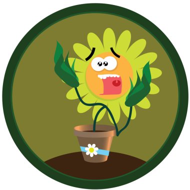 Sticker chamomile. 1 clipart