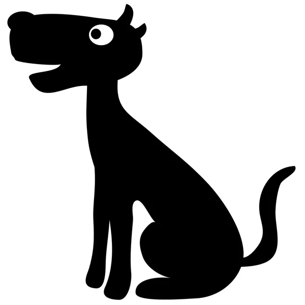 Cão preto — Vetor de Stock