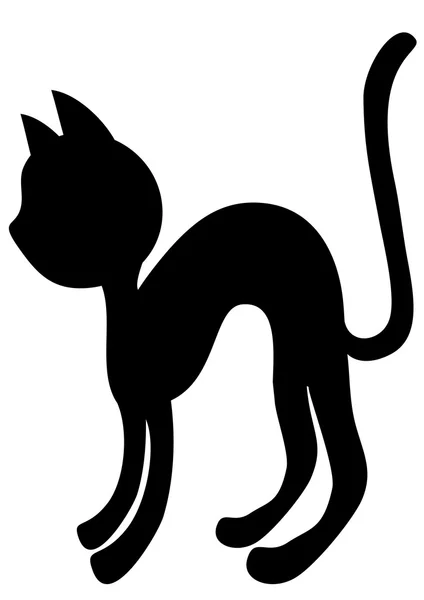Силуэт котенка — стоковый вектор