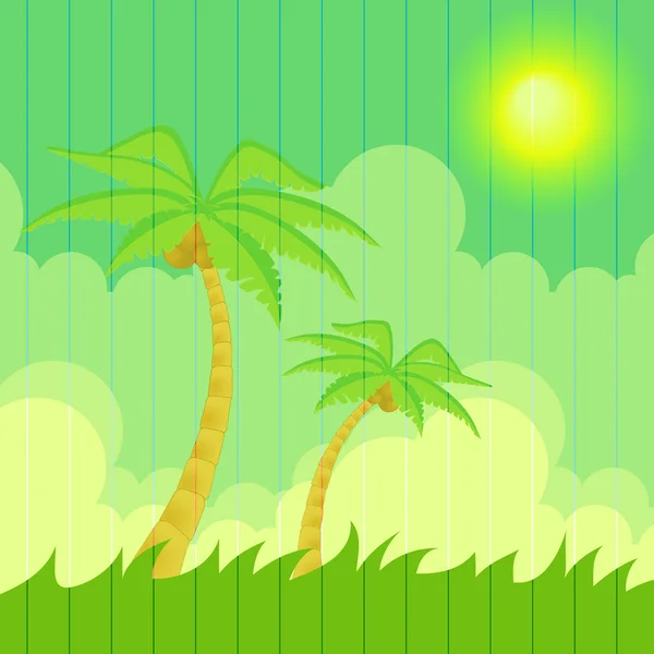 Sommaren. två palmer — Stock vektor