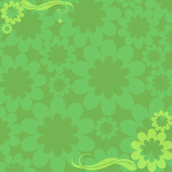 Green flowers background — Stock Vector
