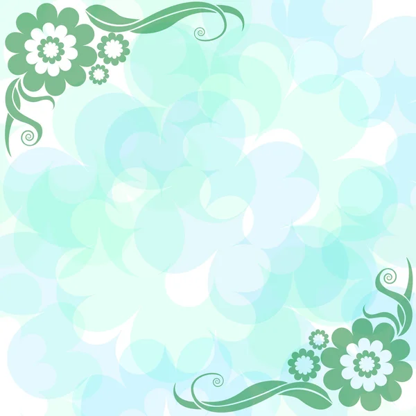 Försiktigt blå bakgrund med blommor — Stock vektor