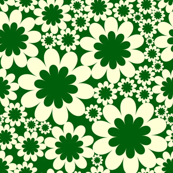 緑の背景に白い花 — ストックベクタ