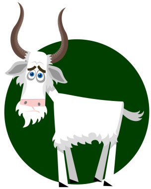 Sad goat. A vector illustration clipart