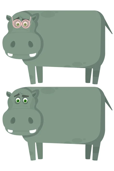 Set of hippopotamuses. A vector illustration — Stock Vector