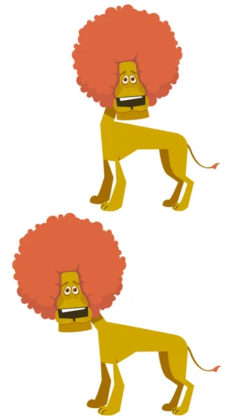Two funny lions — Stock Vector