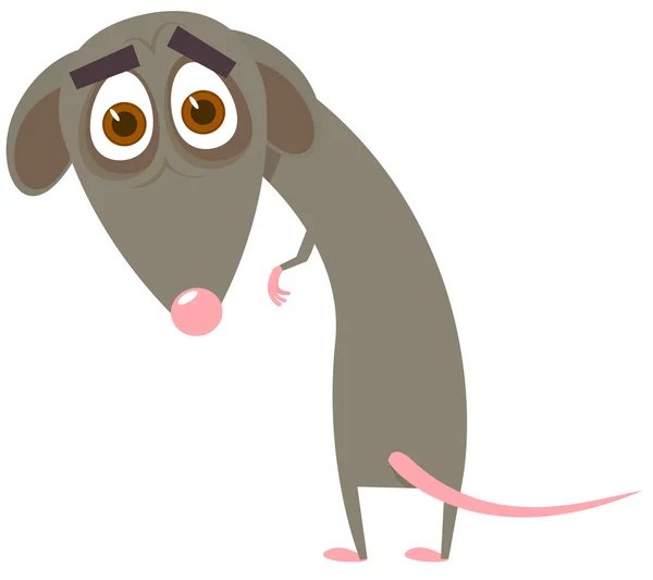 Застенчивая мышь. Векторная иллюстрация — стоковый вектор