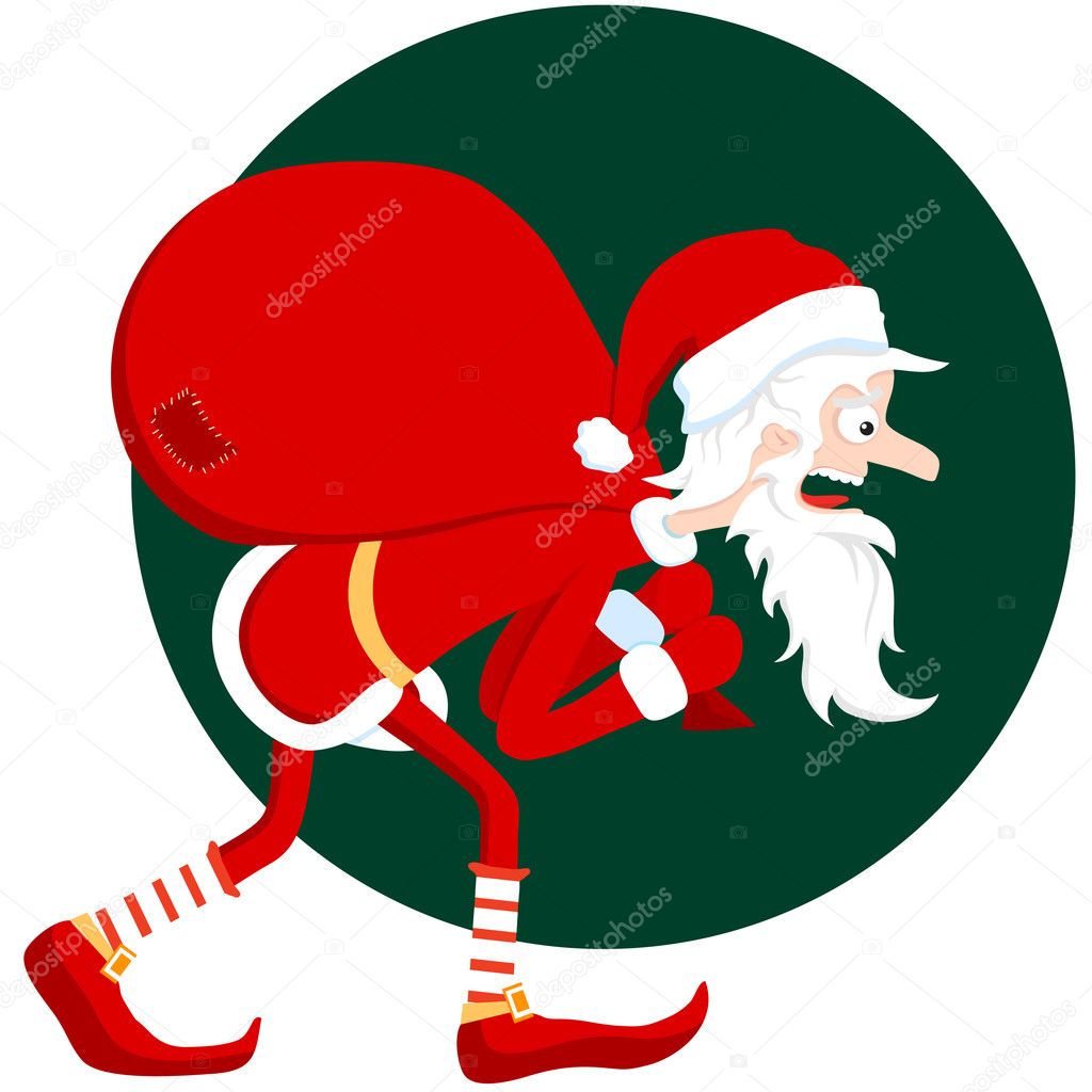 Old santa Claus. A vector illustration