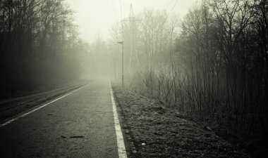 Black And White Empty Road clipart