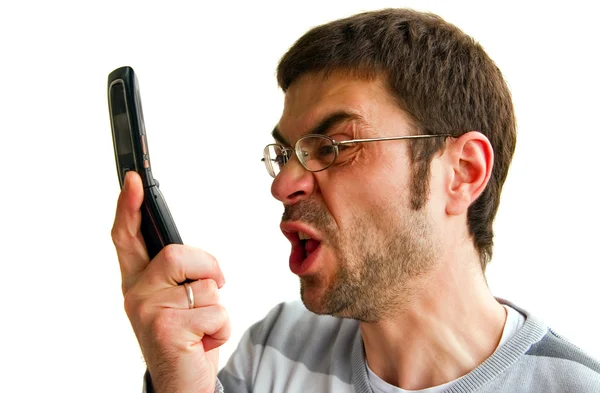 Homem irritado gritando — Fotografia de Stock