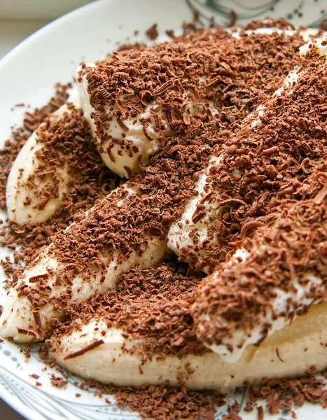 아이스 크림과 초콜릿 바나나 — 스톡 사진