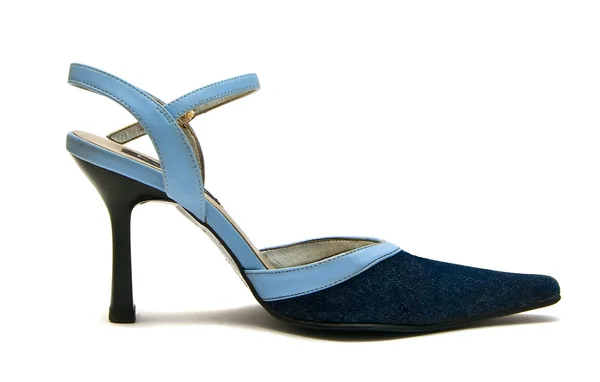 Синий Jean Shoe — стоковое фото