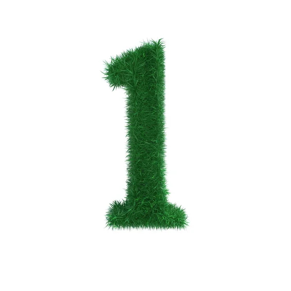Grass digits on white — Stock Photo, Image