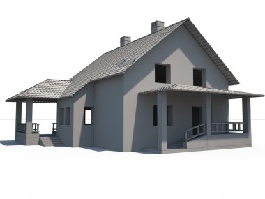 3D ev beyaz