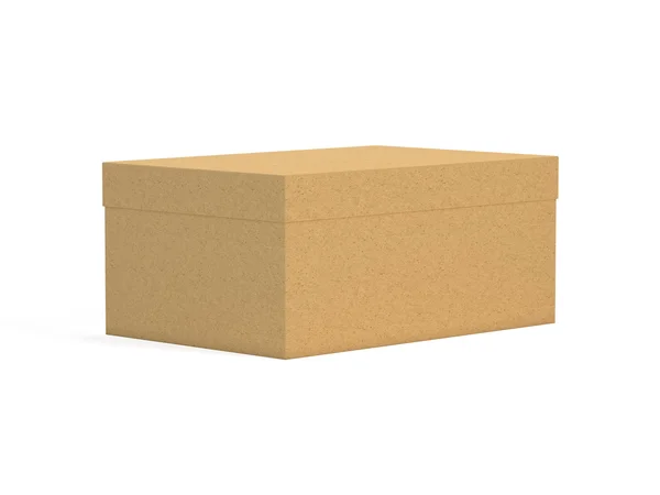 3d braun box on white — Stockfoto