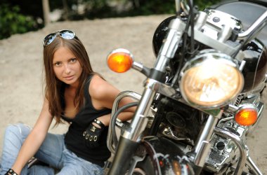 Biker girl clipart