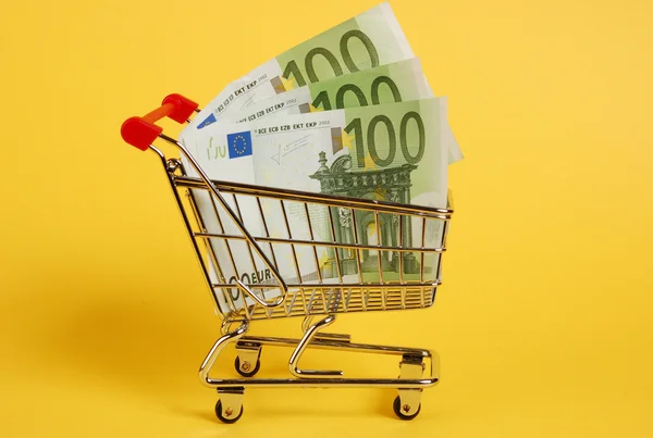 Cart with cash — Stock Photo, Image