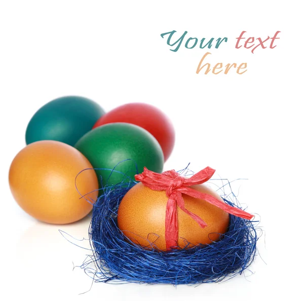 Barevná velikonoční vajíčka — Stock fotografie