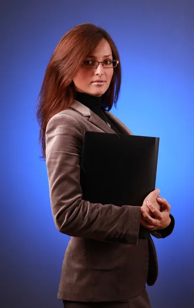 Mulher de negócios em azul — Fotografia de Stock