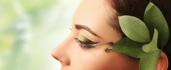 Jarní zelené make-up — Stock fotografie