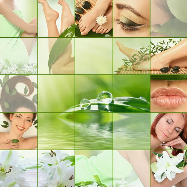 Collage verde — Foto de Stock