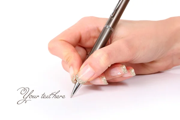 Mão escrita — Fotografia de Stock