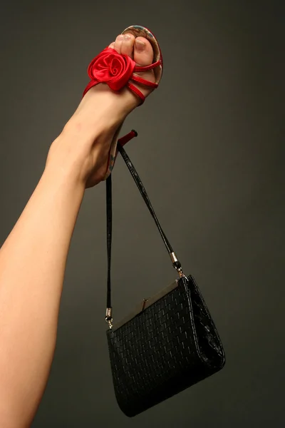 Handbag and shoe — Stock Photo, Image