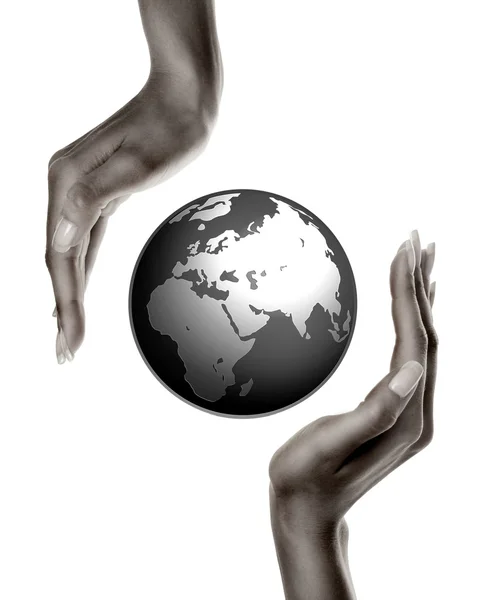Holding the earth — Stock Photo, Image