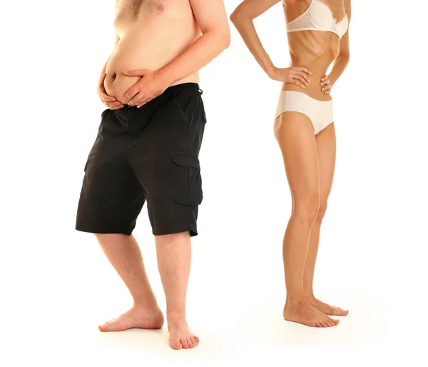 Magra e gorda — Fotografia de Stock