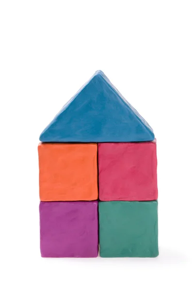 Huis van gekleurde plasticine — Stockfoto