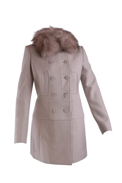Béžový zimní kabát — Stock fotografie