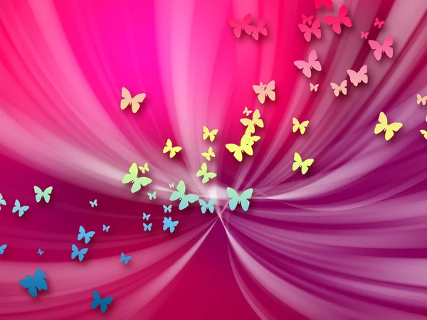 Abstract red background and butterflies — Stock Photo, Image