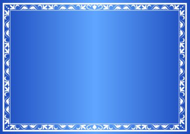 Mavi vektör dekoratif çerçeve