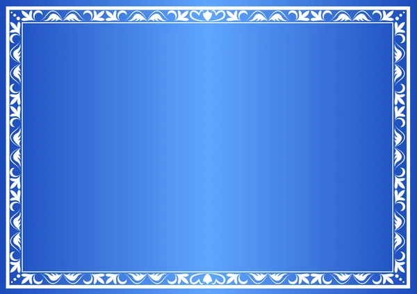 Kék vektor dekoratív keretben — Stock Vector