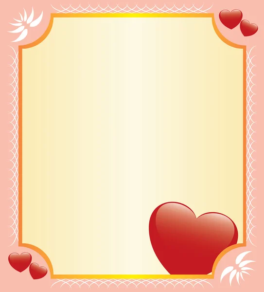 Yürekleri vektör romantik kartı — Stok Vektör