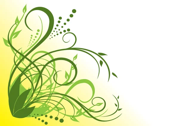 Ilustración floral verde del vector — Vector de stock