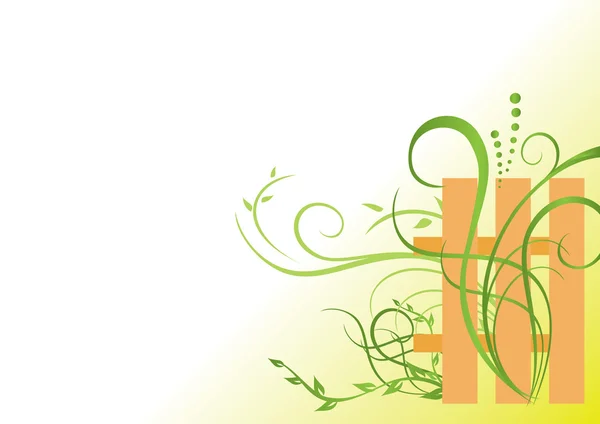 Vettore floreale verde illustrazione — Vettoriale Stock