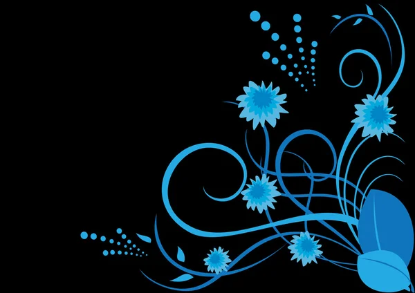 Illustration florale vectorielle sur noir — Image vectorielle