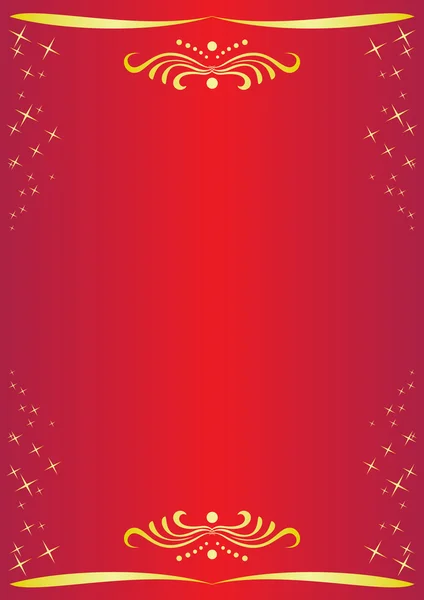 Carton rouge vectoriel avec décor — Image vectorielle