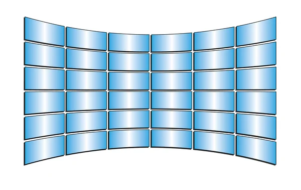 Vector monitores de tv azul com gradientes —  Vetores de Stock