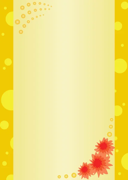 Gelbe Vektorkarte mit Blumen — Stockvektor