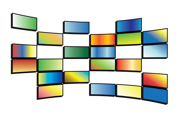 Illustration vectorielle des écrans de télévision couleur — Image vectorielle