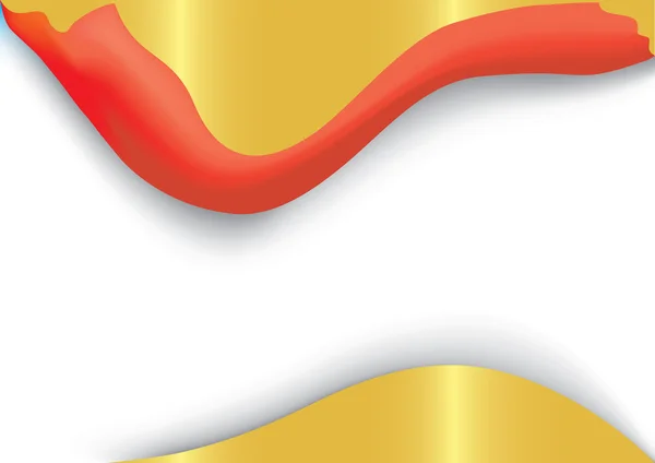 Векторно-красный и золотой волновой фон — стоковый вектор