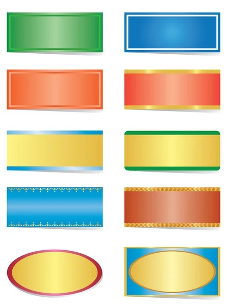 Vector kleur stickers met schaduw — Stockvector